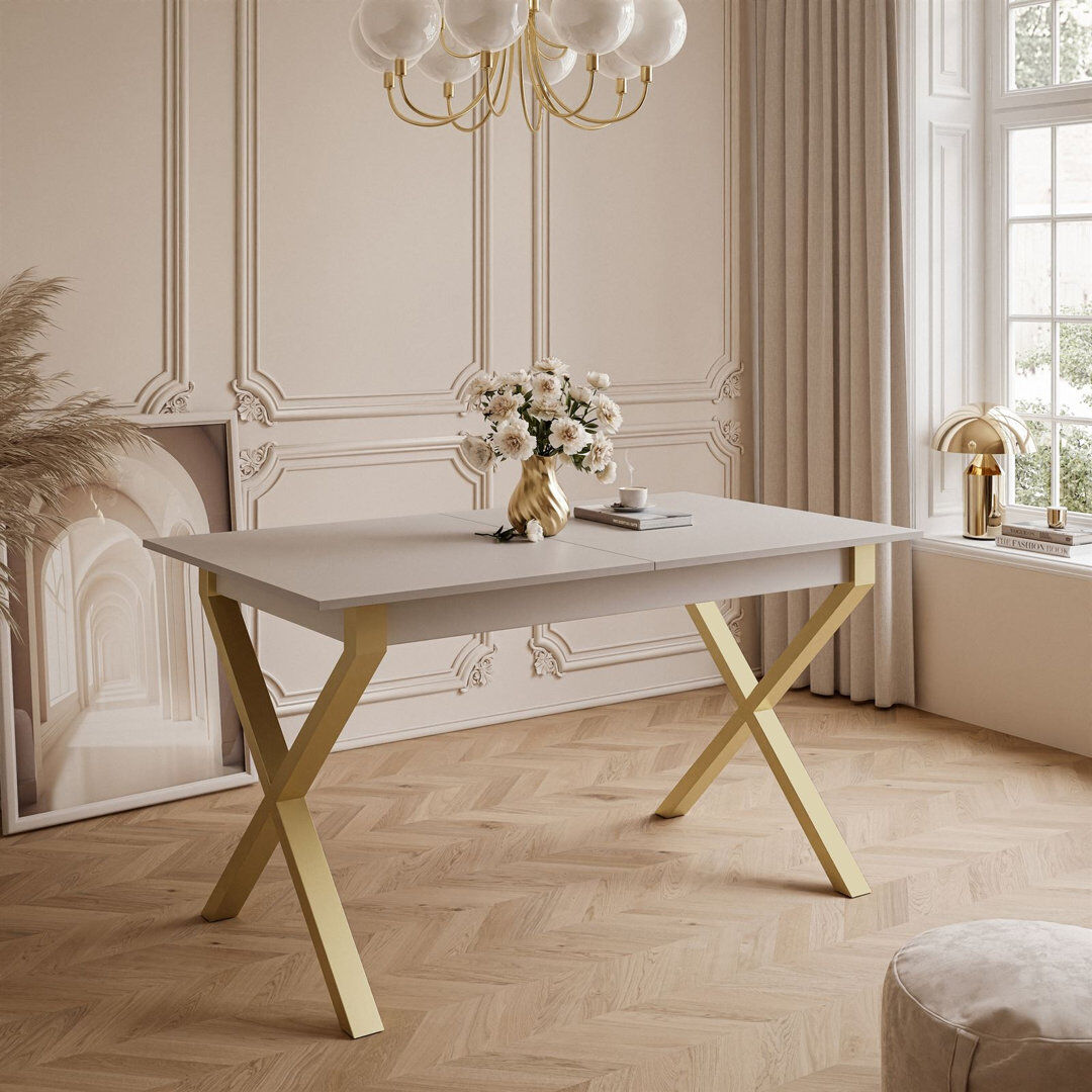 Fairmont Park Courtnay Extendable table 140 cm, "X" legs cashmire