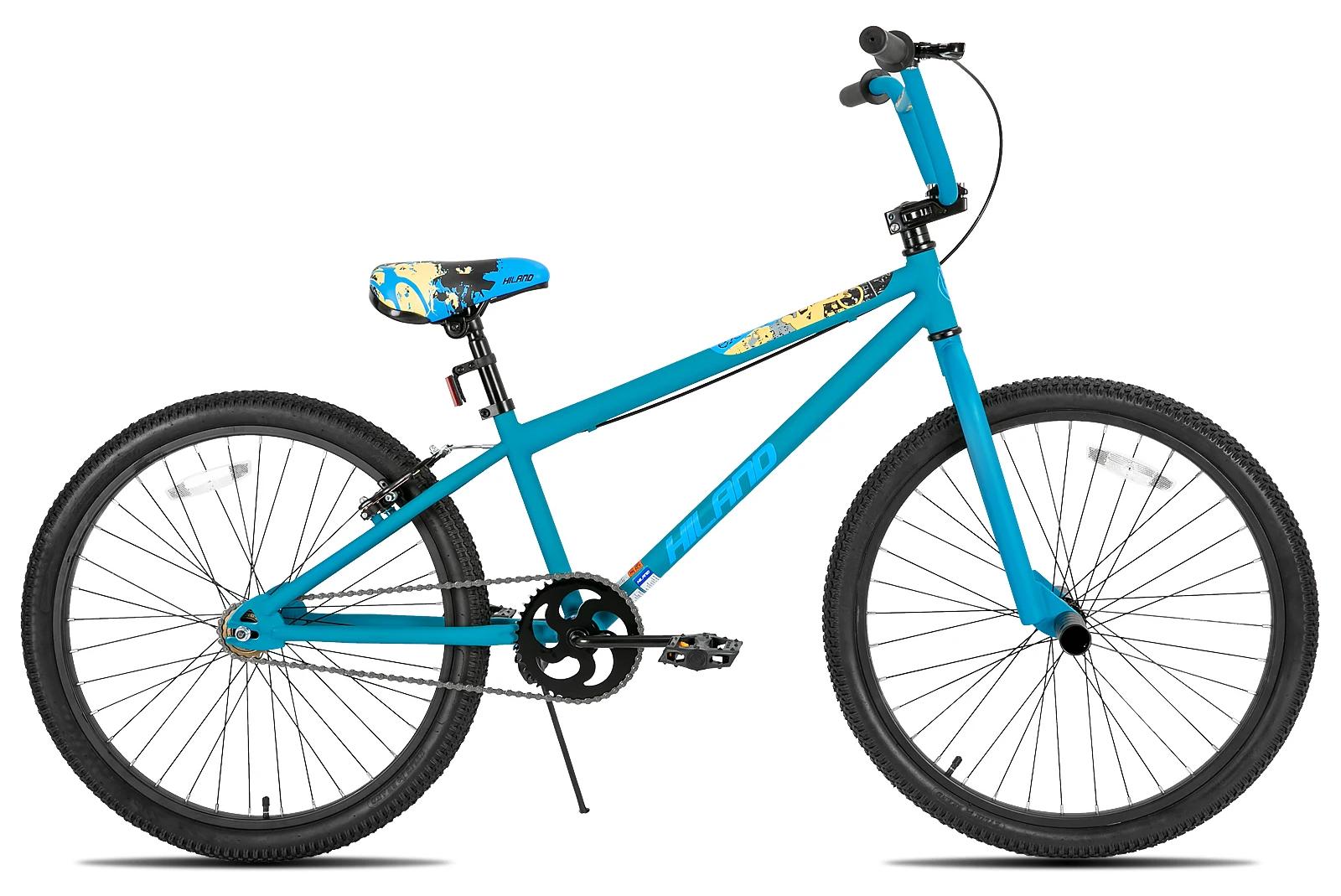 Kinder BMX Fahrrad - Freestyle 66 cm - Stahlrahmen und Gabel - Alufelgen - Vorderrad Felgenbremse hinten V-Brake - Mit 2 Pegs - Blau