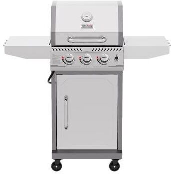 Royal Gourmet Stainless Steel 3-Burner Gas Grill, Cabinet Style Grill with Side Tables, 25,500 BTU