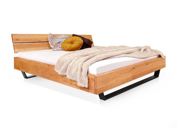 DAKONA Kufenbett mit Kopfteil, Material Massivholz, 200 x 200 cm