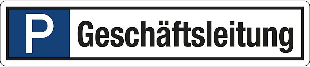 kaiserkraft Parkplatzkennzeichen, Aluminium, P / Geschäftsleitung, LxH 520 x 110 mm