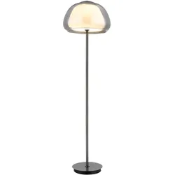 Stehlampe Standleuchte Bürolampe LED Metall schwarz-chrom Fernbed. H 150 cm