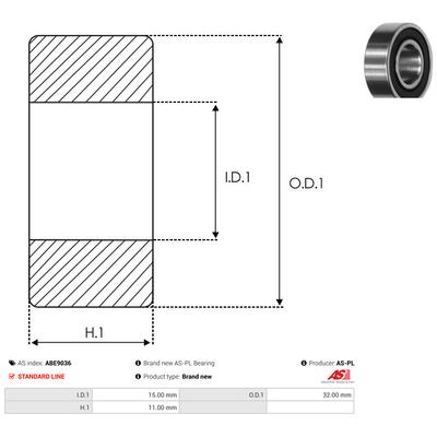 AS-PL Lager ABE9036 für TOYOTA