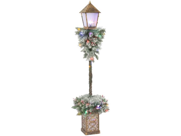 Outsunny Weihnachts-Straßenlaterne 150cm mit 50 LEDs, Schneebeflockten Spitzen