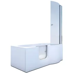 AcquaVapore Seniorendusche und Badewanne mit Tür S12D-L-ALL Dusche 170x85cm MIT 2K Scheiben Versiegelung