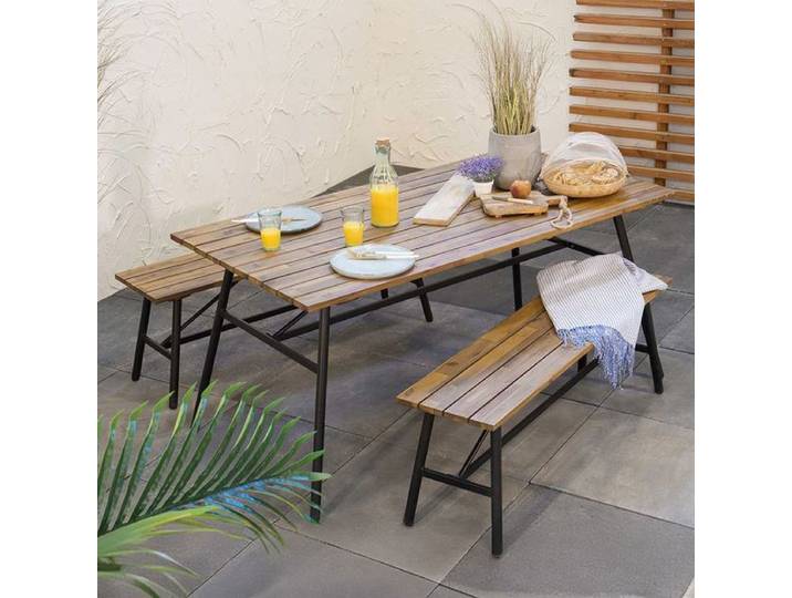 Outdoor Living Poznan Gartenmöbel-Set M (4 Plätze) Tisch 160x83,5cm