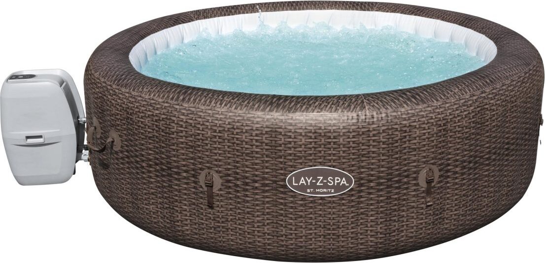 LAY-Z-SPA St. Moritz AirJet Whirlpool, 216 x 71 cm, 5-7 Personen, rund, braun