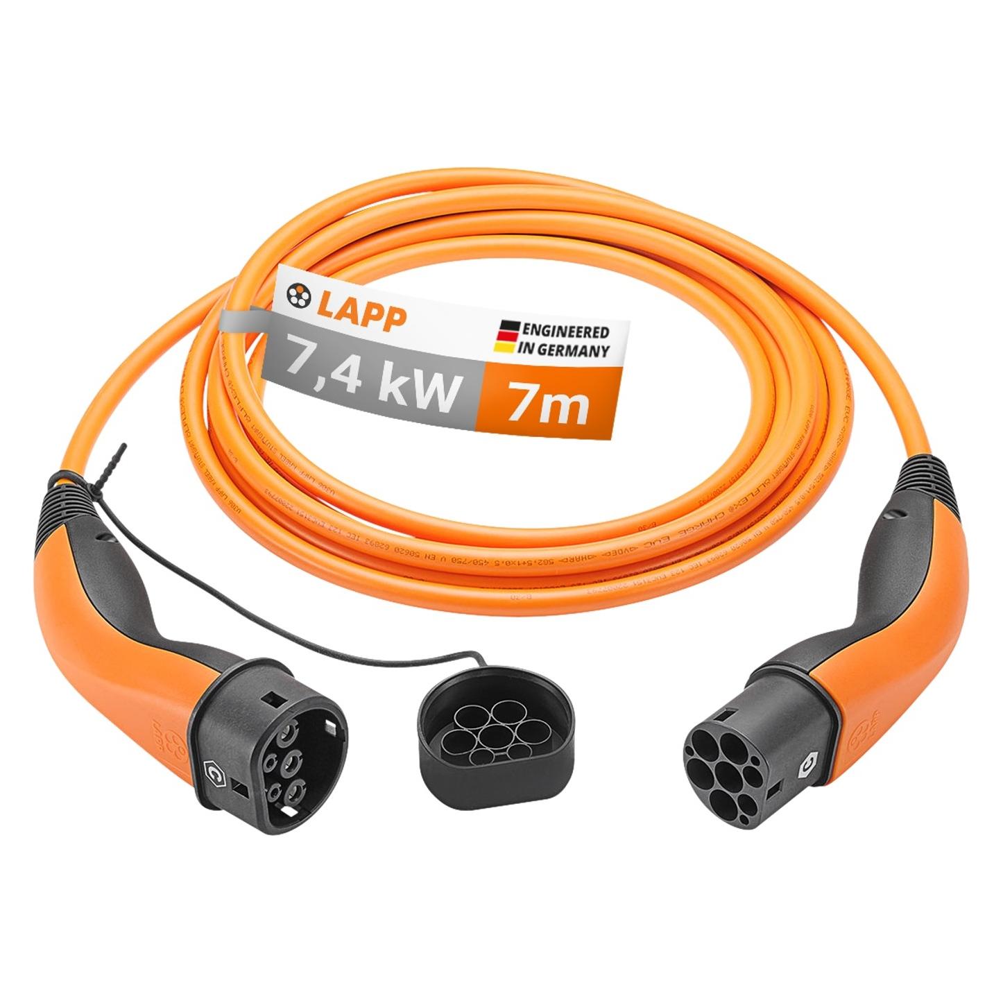 Lapp Mobility EV-TYP2 Ladekabel glatt 1-phasig (Typ 2, 7.40 kW, 32 A, 7 m) (61791)