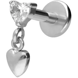Titan Labret mit Innengewinde 2 HERZEN