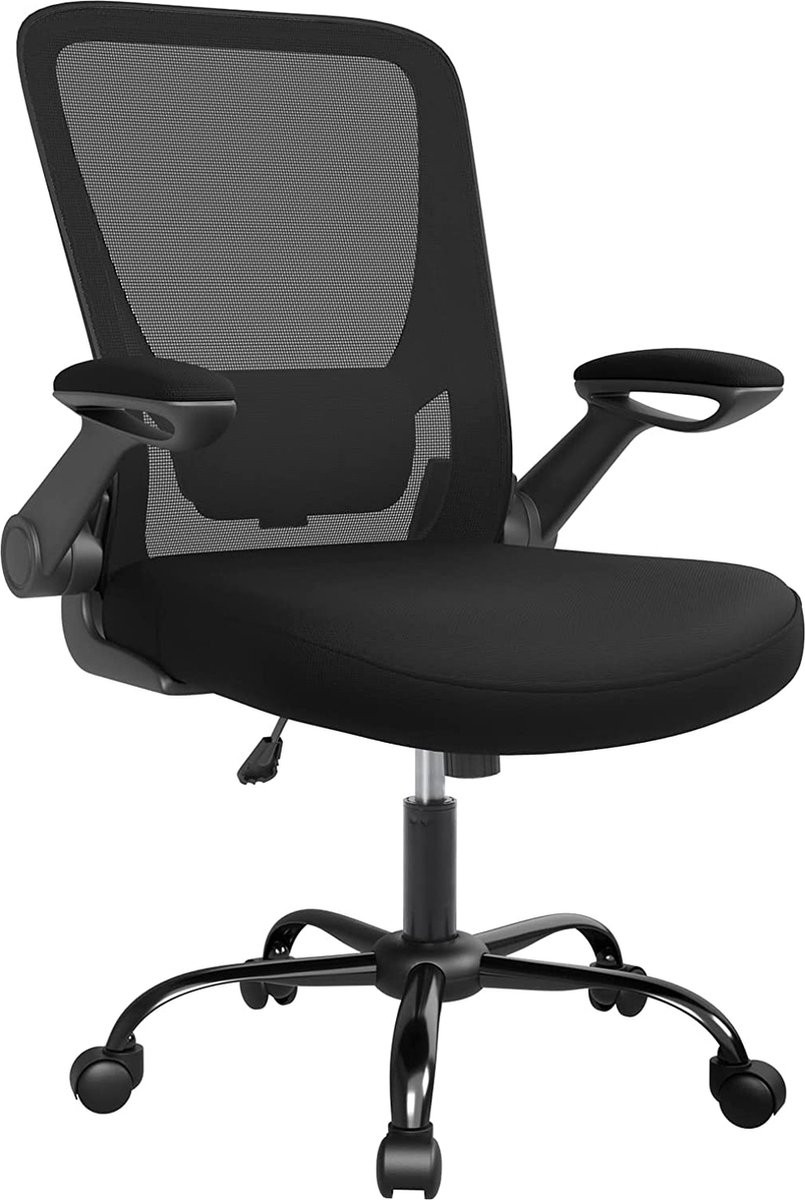 Ergonomische Bureaustoel met Armleuningen - Zwart