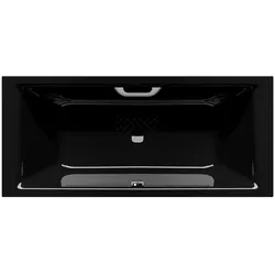 Kaldewei PURO NEXT DUO Badewanne, schwarz, 1800x800 mm, flacher Rand mit Griffloch und Antislip-Beschichtung