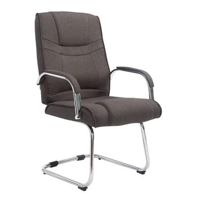 DELUKE Besucherstuhl DELHI - Stoff Dunkelgrau 60x67x104 cm | Besucherstühle Konferenzstuhl Wartezimmerstuhl Bürostühle Bürostuhl Konferenzraum Wartezimmer