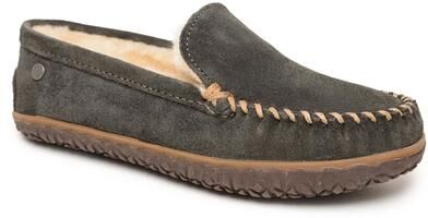 Minnetonka Sheepskin Terese - Womens 7 Grey Slipper Medium