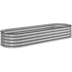 PFLANZENBEET, Kräuterbeet für Garten, Balkon, Silber, 195 x 62 x 30 cm