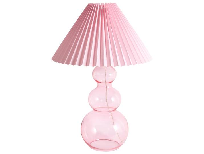 Lampe à poser verre rose