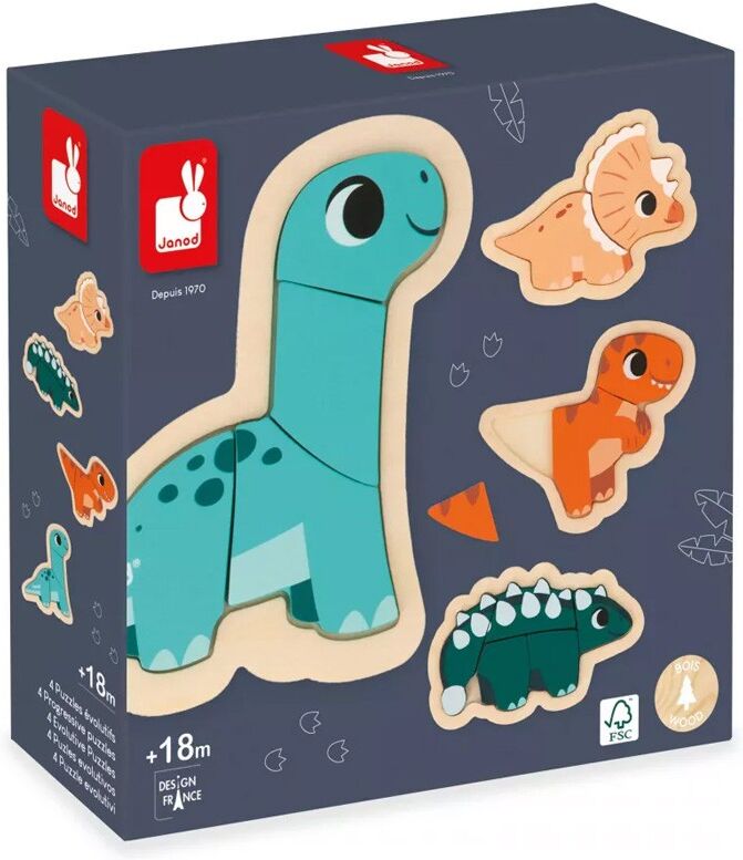 4 Puzzles Evolutifs Dino - Janod