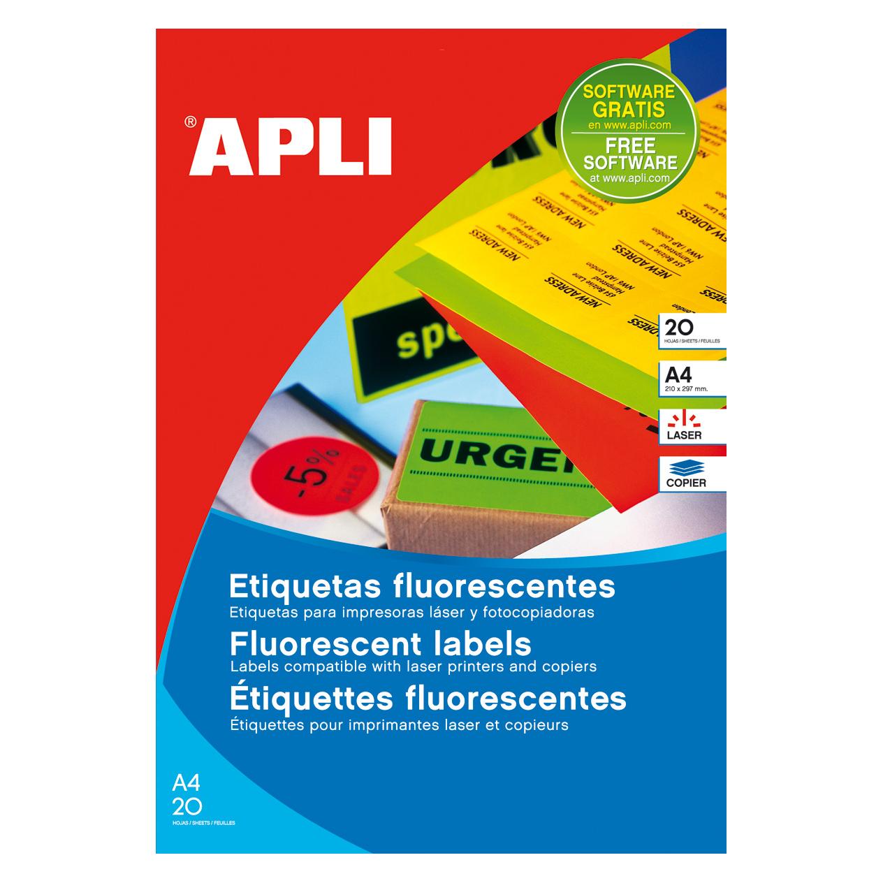 Apli Etiketten FLUOR orange Ø60,0 20 Blatt (2867)