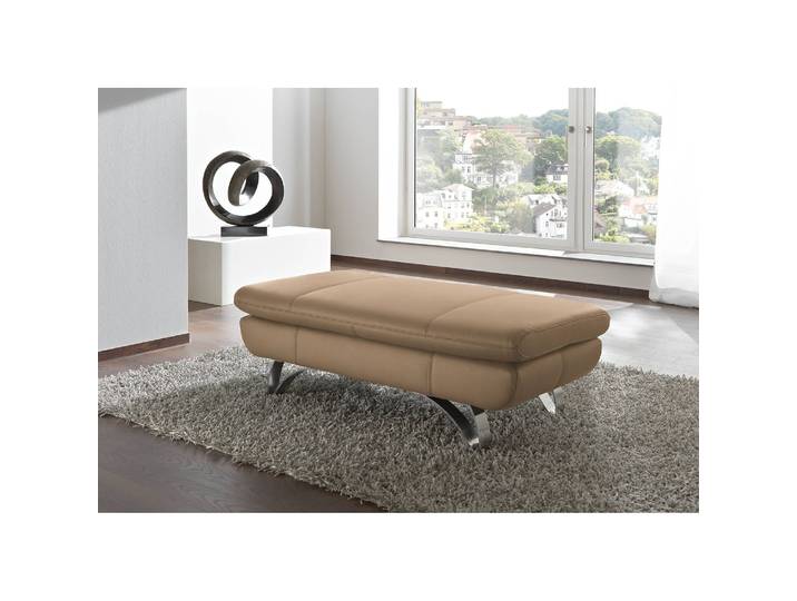Polsterhocker Buin 130 x 43 x 65cm Braun Echtleder Canela: Schlamm