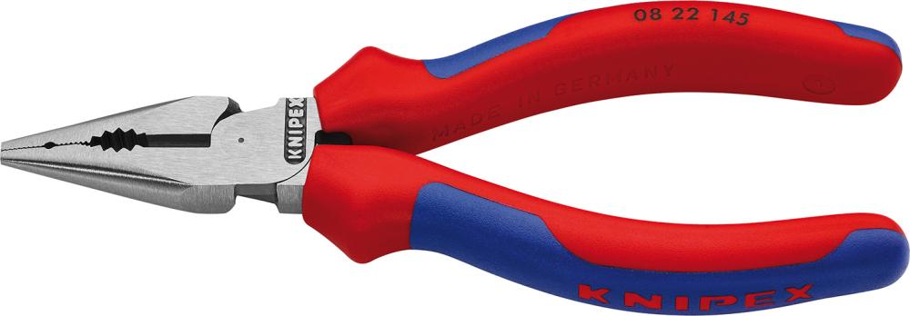 KNIPEX Spitz-Kombinationszange poliert mit Mehrkomponenten-Griffen 145mm