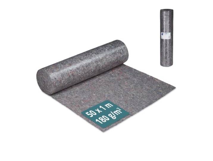 Relaxdays Malervlies, Abdeckvlies Rolle, 1 m x 50 m = 50m², grau