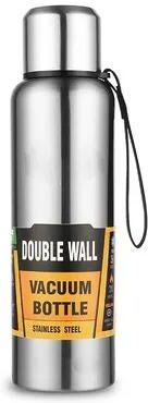 Multicon Wholesale Hub Stainless Steel Thermos Large Capacity Vacuum Flask Portable Insulated Tumbler With Rope Thermo Bottle silver 1000ml