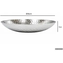 FineBuy, Dekoschale, Obstschale Früchteschale Aluminium Silber Schale Dekoschale Metall Obstkorb