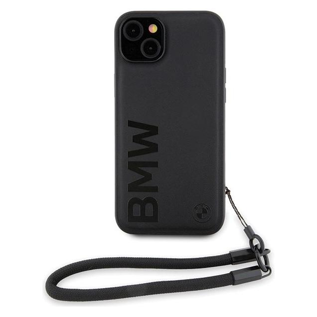 BMW BMHCP15S23RMRLK iPhone 15 / 14 / 13 6.1" czarny/black hardcase Signature Leather Wordmark Cord (Apple iPhone 13, Apple iPhone 14, Apple iPhone 15) (1545061068)
