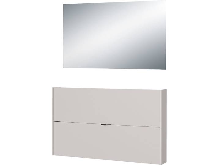Garderoben-Set GERMANIA GW-Ameca , beige (kaschmir, navarra, eiche, nachbildung), B:140cm H:200cm T:19cm, Spanplatte, Kastenmöbel-Sets, Garderoben-Set, Garderoben-Set bestehend aus Schuhschrank und Spiegel