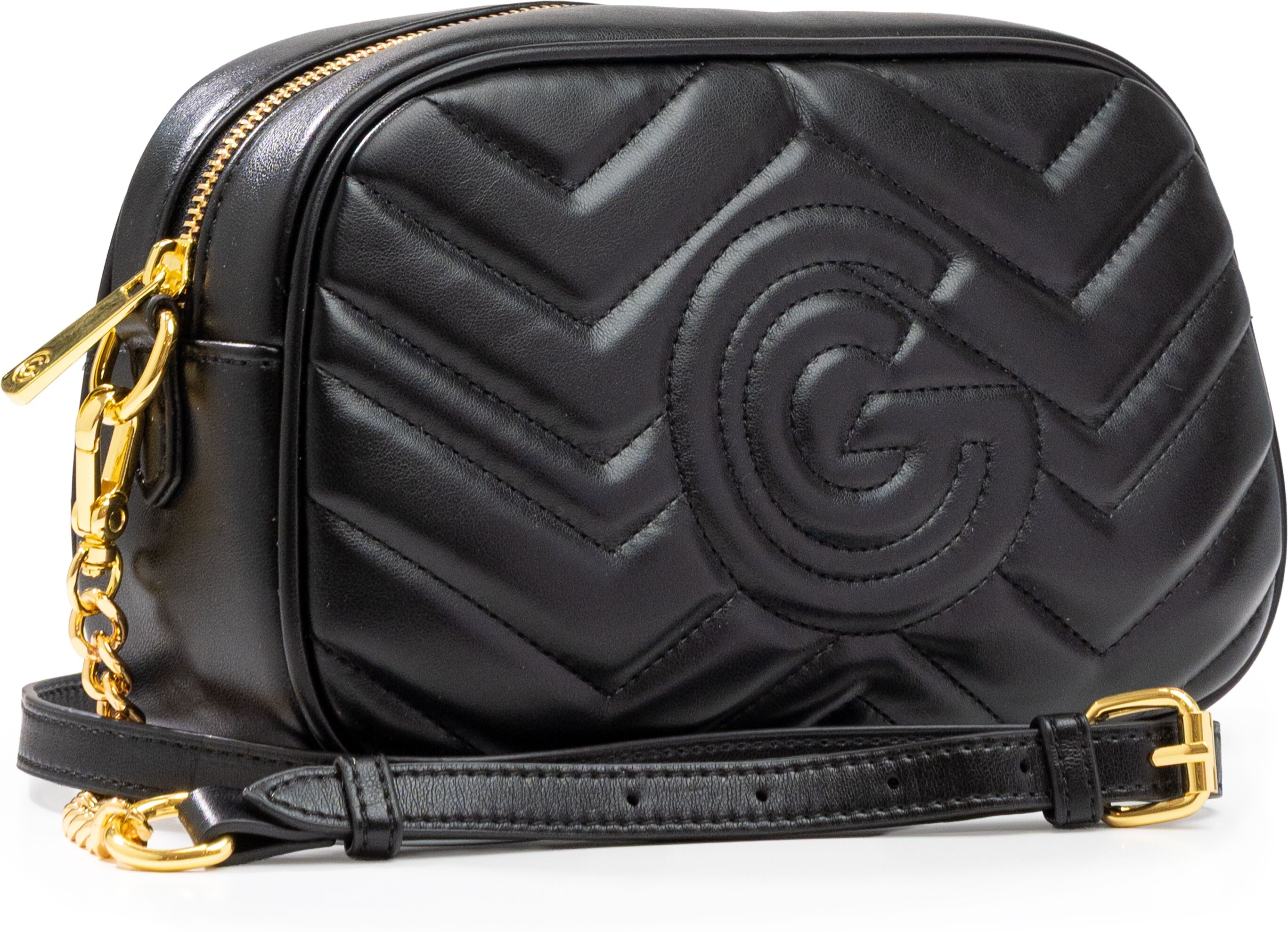 Umhängetasche "VALENCIA", Damen, Gr. B/H/T: 24,5cm x 14,5cm x 8cm, schwarz, Lederimitat, GABRIELLA G BY GABRIELLA GUCCI, Taschen Umhängetasche, Damen Umhängetasche, Handtasche, Schultertasche mit Logoverzierung