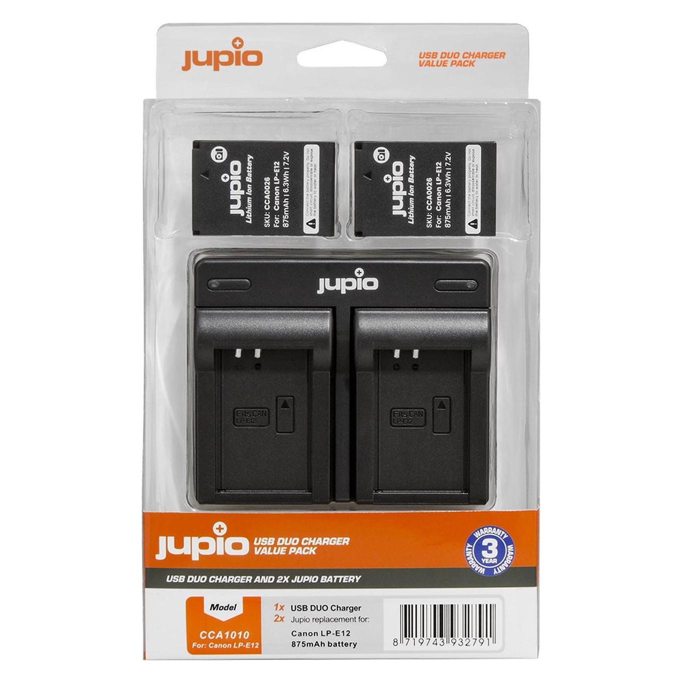 Jupio Kit LP-E12 + USB DUAL CHARGER (Kamera Akku Ladegerät) (CCA1010)