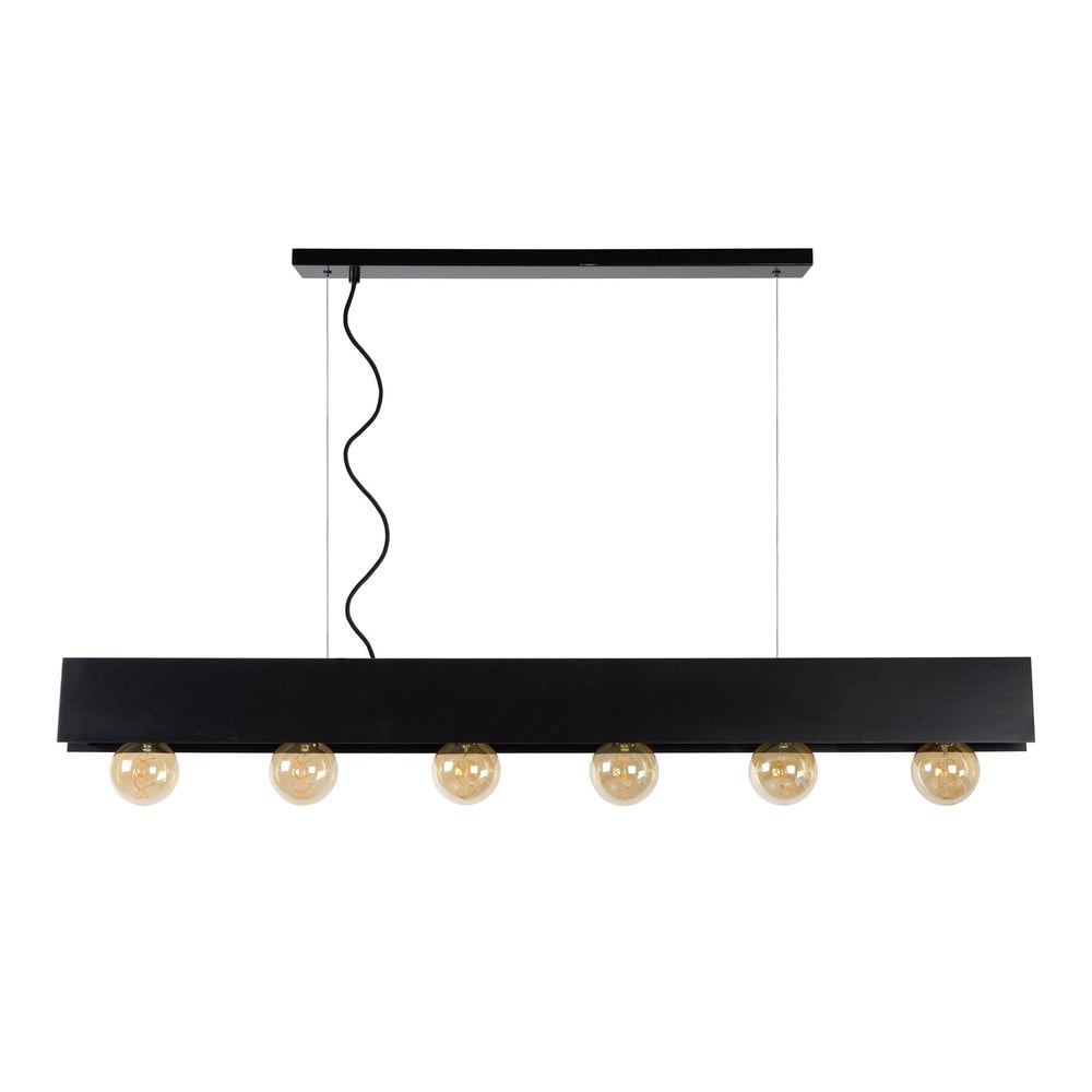 Lucide Design hanglamp Surtus 6-lichts zwart met transparante glazen