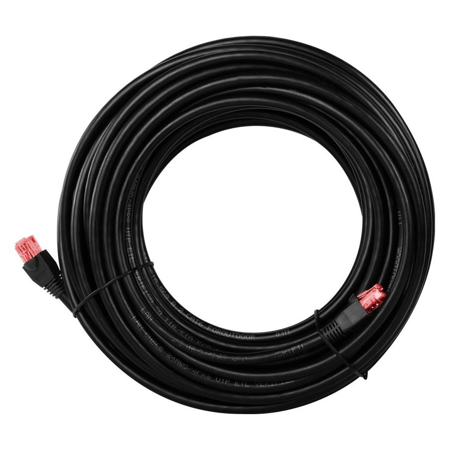 Goobay CAT 6 Outdoor-Patchkabel, U/UTP, Schwarz, 40 m (U/UTP, CAT6, 40 m) (55436)
