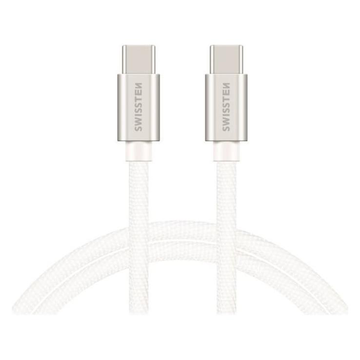 Swissten Textile Universal Quick Charge 3.0 USB-C to USB-C Data and Charging Cable 2m (2 m, USB 2.0) (8595217476370)