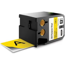 Dymo, Beschriftungsband, XTL Schriftband, Vinyl (5.40 cm, Schwarz, Gelb)