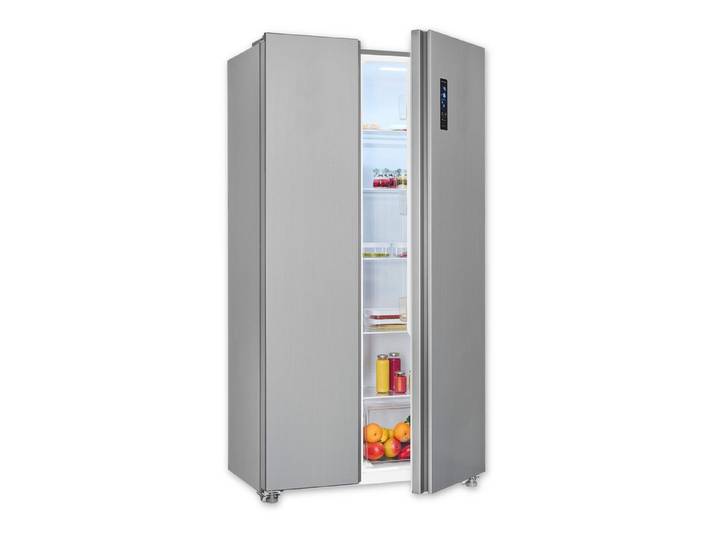 exquisit Side-by-Side SBS546-040E, 177 cm hoch, 90 cm breit, verstellbare Glasablage, No-Frost, elektronische Temperaturregelung