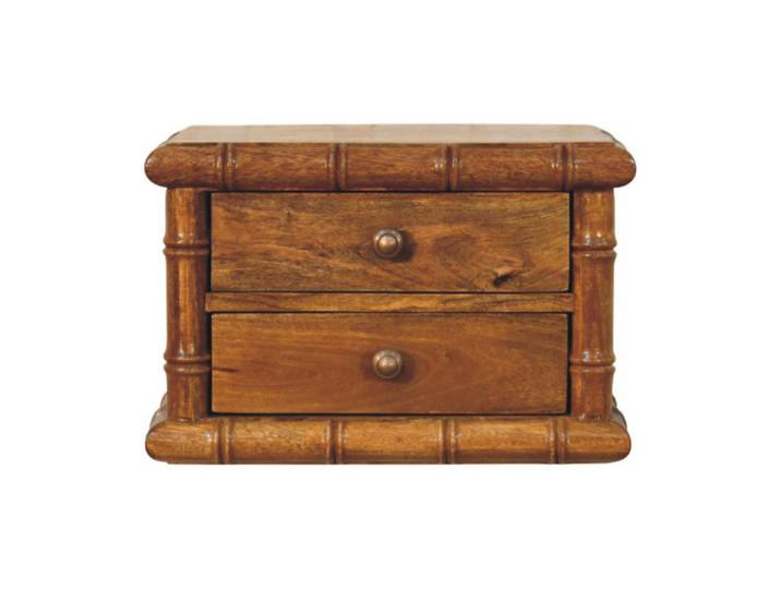 NACHTKASTEN mit Amber Oak Finish, 2 Schubladen