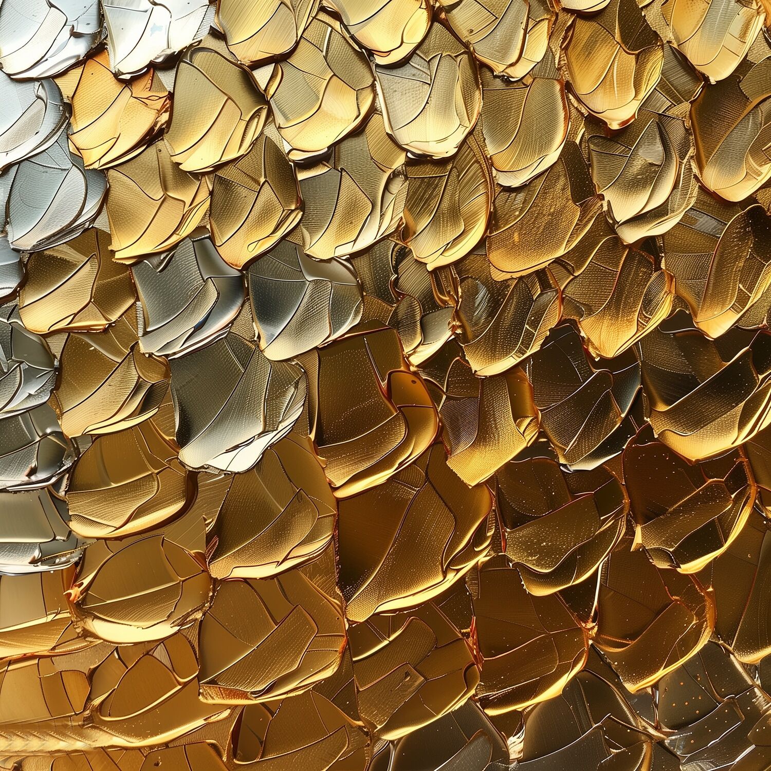 Acrylglasbild QUEENCE "Goldene Schlangenhaut", gold (farbe rahmen: ohne rahmen), B:100cm H:100cm T:1,5cm, Acrylglas, Bilder, Acrylglasbild, HD Premium Kunstdruck in Galeriequalität farbe rahmen: ohne rahmen B/H/T: 100cm x 100cm x 1,5cm, Abstrakt Abstrakte