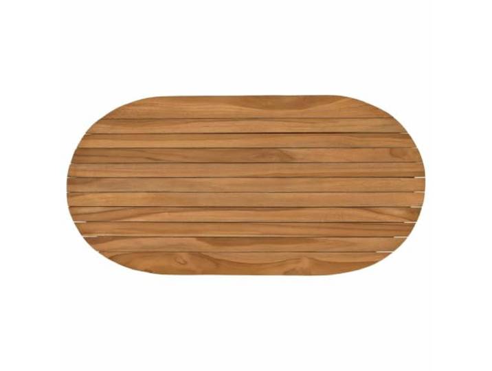 HGPOTUY Tischplatte 80 x 40 x 3,5 cm Oval Massives Teakholz Natur Massives Teakholz, ovale Form, natürlicher Braunton, wasserbasierte Oberfläche, pflegeleicht, gebrauchsfertig geliefert