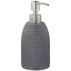 Relaxdays 2x Seifenspender Rillen, Edelstahl, grau Grau,Silber