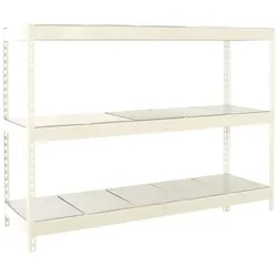 Proregal Schwerlastregal MID METAL YETI THREE | HxBxT 150x150x60cm | Fachlast 400kg | Weiß