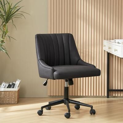 HULALA HOME Seamas Modern Swivel Office Chair with Tufted Back