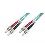 DIGITUS Professional Patch-Kabel ST multi-mode M bis M 1 m Glasfaser 50/125 Mikrometer OM3 halogenfrei Türkis (DK-2511-01/3)