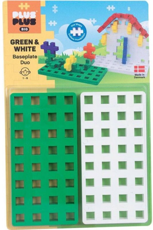 Bases de construction BIG 2 Pcs blanche & verte - Plus Plus