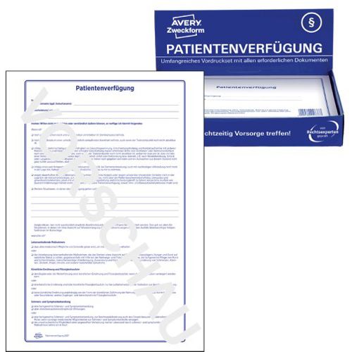 AVERY Zweckform 10 Patientenverfügung Formulare 2837