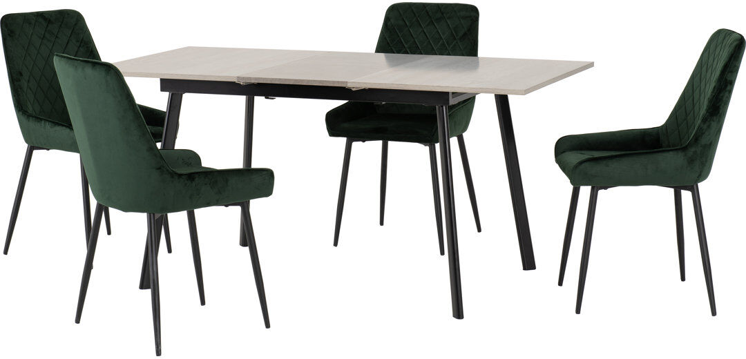 Wade Logan Raffaele 4 -Person Butterfly Leaf Dining Set Emerald Green/Black 4