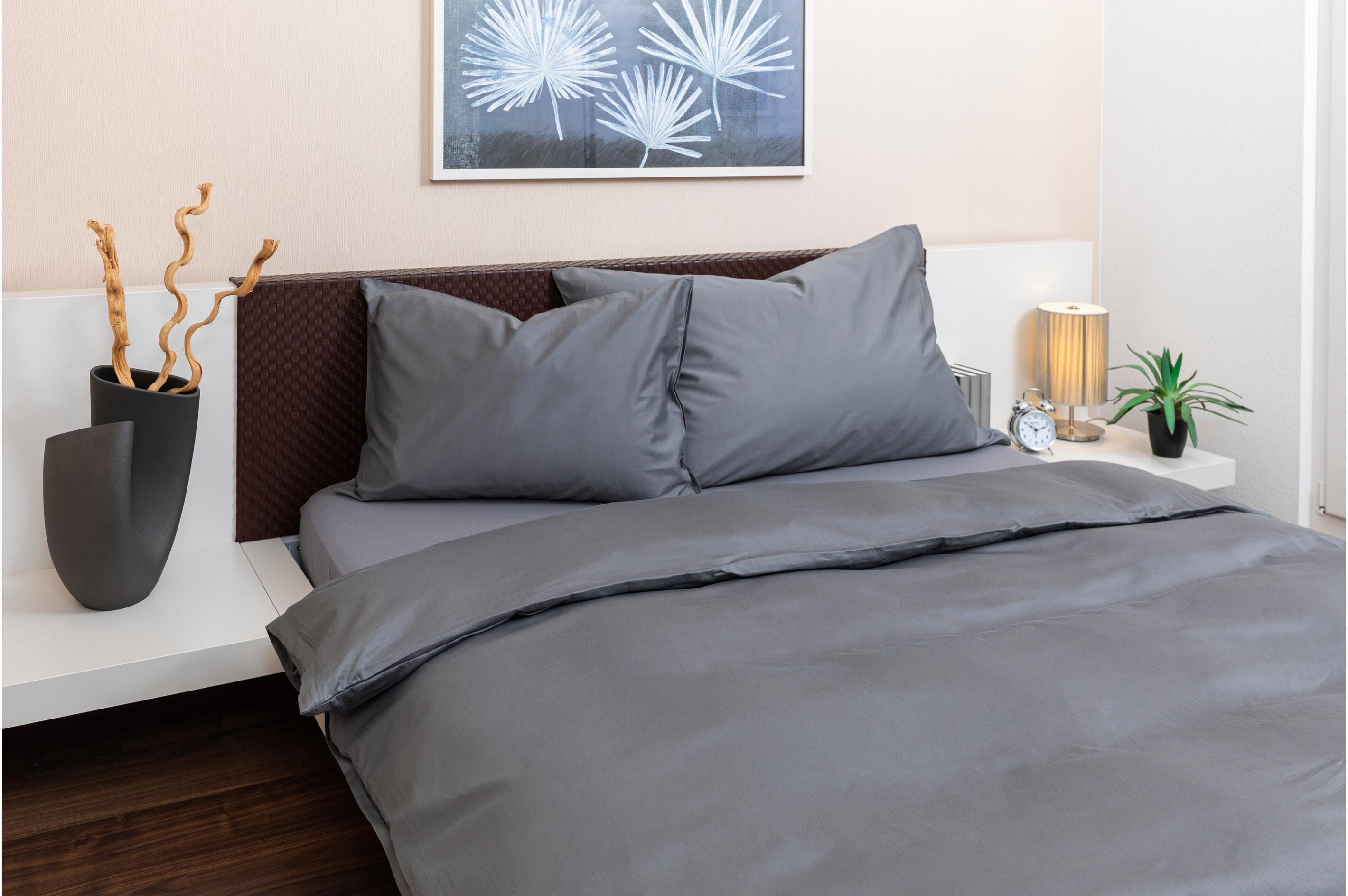 Cocon "Satin" silberfarben B/L: 160cm x 210cm, Satin