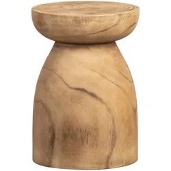 Hocker Bink aus Paulowniaholz, skandinavisches Design, naturfarben, rund, für Indoor