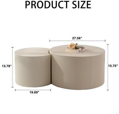 Round Coffee Table Handcrafted Relief Sturdy Pedestal