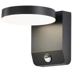 LED Außenwandleuchte Wandlampe Außenbereich Bewegungsmelder schwarz H 20,6 cm