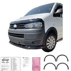 Radlaufleisten Radlaufschutz Radlaufabdeckung / Radlaufverbreiterung Set passend für VW T5  + T5.1 Transporter schwarz matt mit ABE